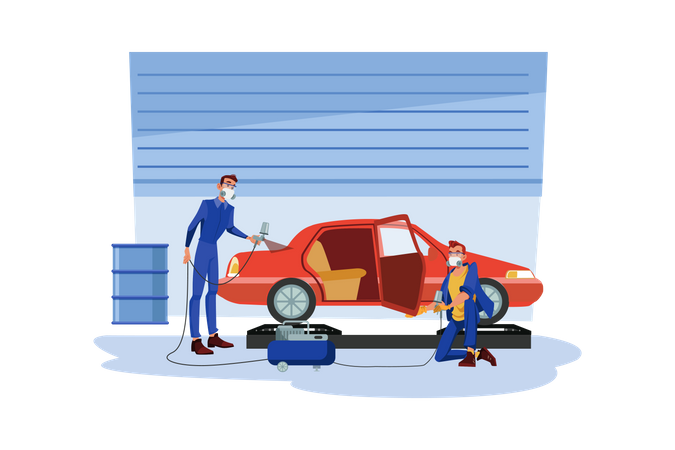 Service de peinture automobile  Illustration