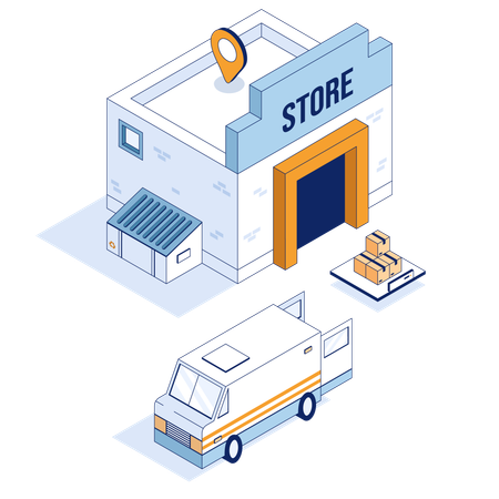Service de retrait de colis  Illustration