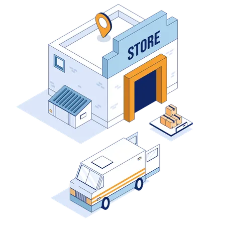 Service de retrait de colis  Illustration
