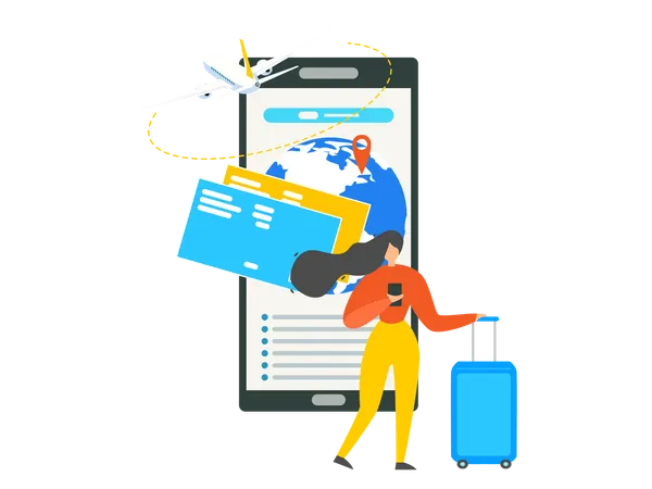 Service de réservation de billets d'avion en ligne  Illustration