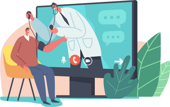 Service de santé en ligne  Illustration