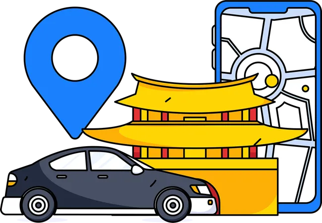 Service de taxi  Illustration