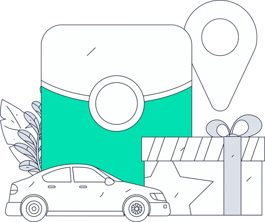 Service de taxi  Illustration