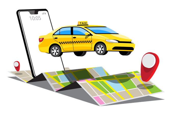 Service de taxi  Illustration