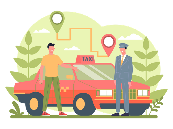 Service de taxi  Illustration