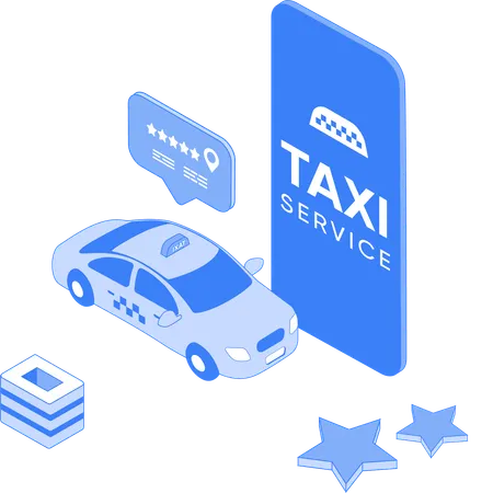 Service de taxi et évaluation  Illustration