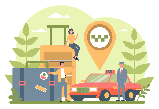 Service de taxi  Illustration