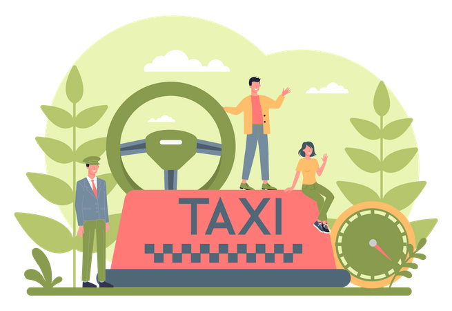 Service de taxi  Illustration