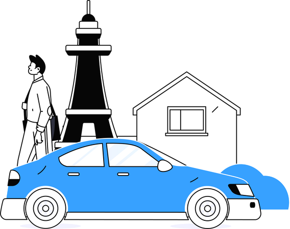 Service de taxi urbain  Illustration