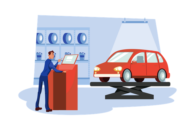 Service de test de diagnostic automobile  Illustration