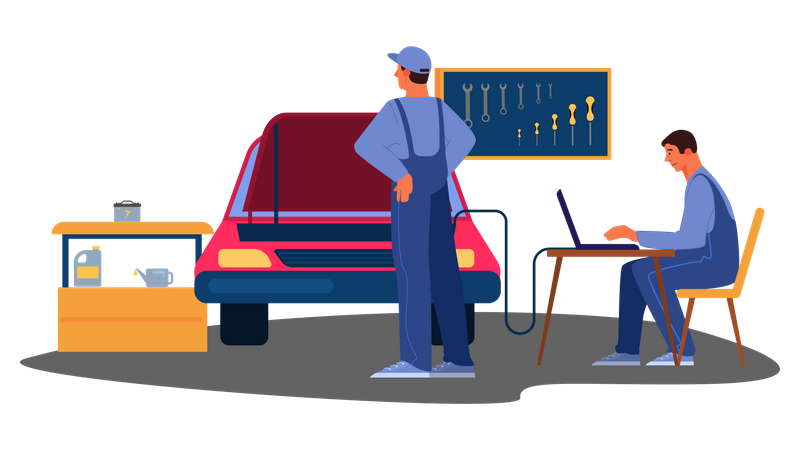 Service automobile  Illustration