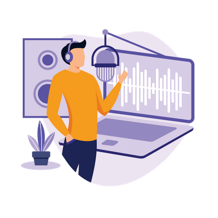 Service de voix off  Illustration