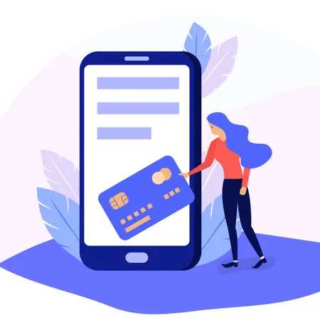 Service de paiement mobile en ligne  Illustration