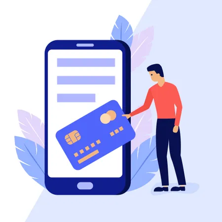 Service de paiement mobile en ligne  Illustration