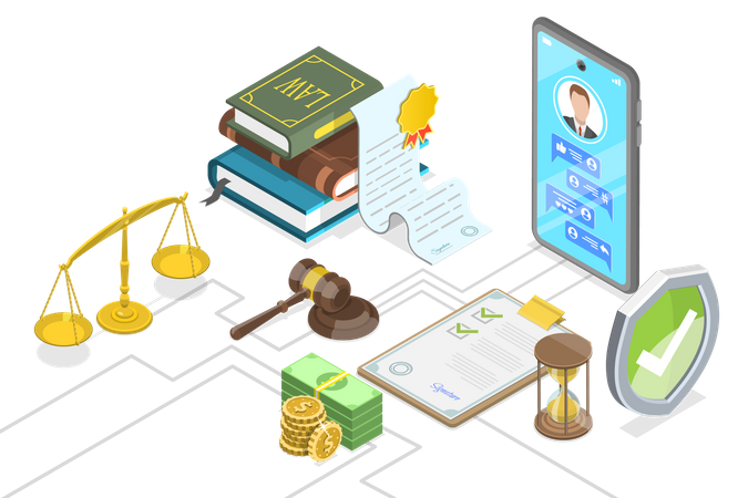 Service judiciaire en ligne  Illustration