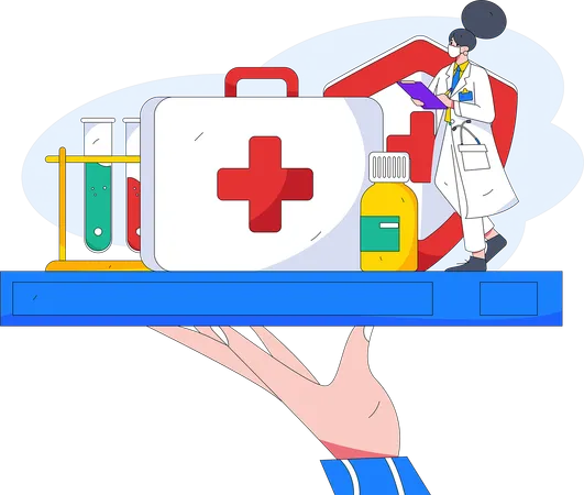 Service de médecin en ligne  Illustration