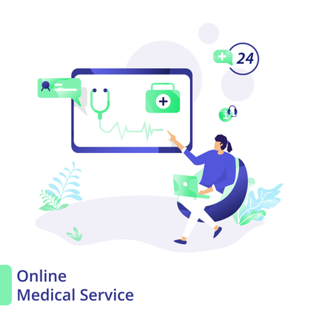 Service médical en ligne  Illustration