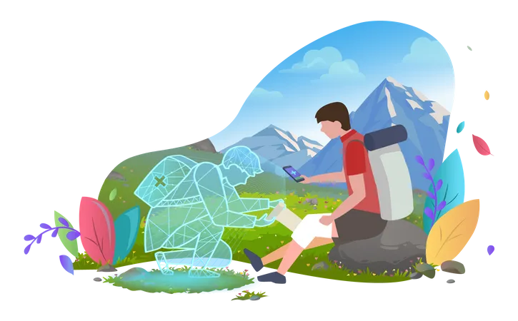 Service médical sur le camping  Illustration