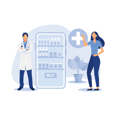 Service de pharmacie en ligne  Illustration