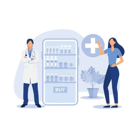 Service de pharmacie en ligne  Illustration