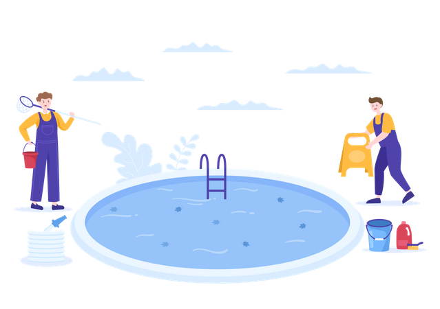 Service de piscine  Illustration