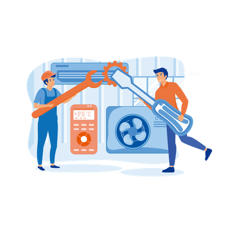 Service professionnel de réparation de climatiseurs  Illustration