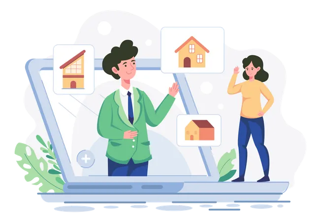 Service immobilier en ligne  Illustration