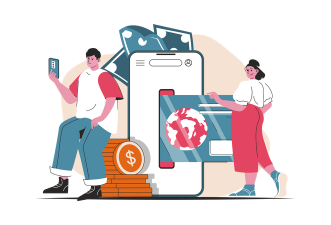 Les services bancaires mobiles  Illustration