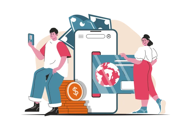 Les services bancaires mobiles  Illustration