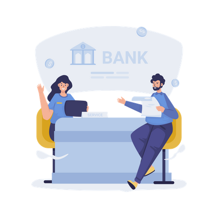 Service client bancaire  Illustration