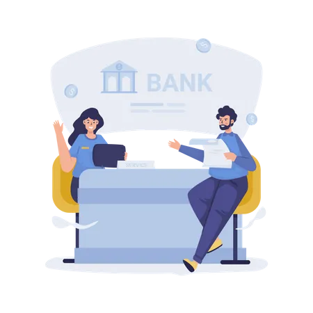 Service client bancaire  Illustration