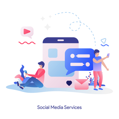 Services de médias sociaux  Illustration