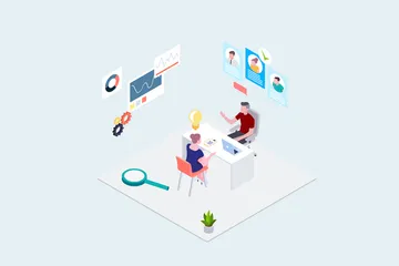 Entreprise de cloud computing Pack d'Illustrations