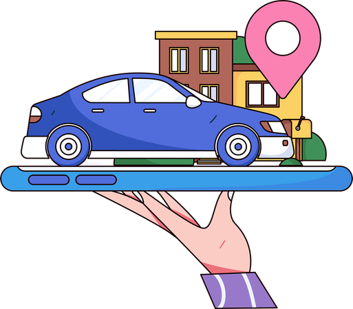 Services de voiture en ligne  Illustration