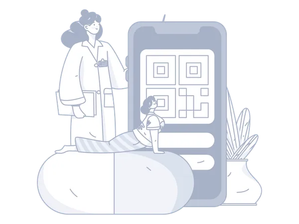 Services médicaux en ligne  Illustration