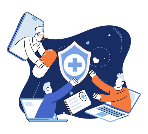 Services médicaux en ligne  Illustration