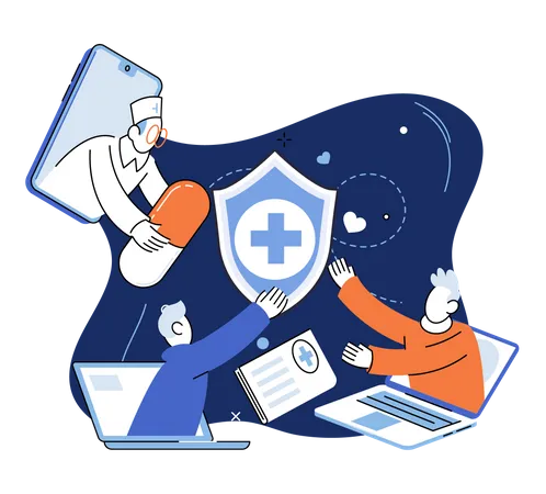 Services médicaux en ligne  Illustration