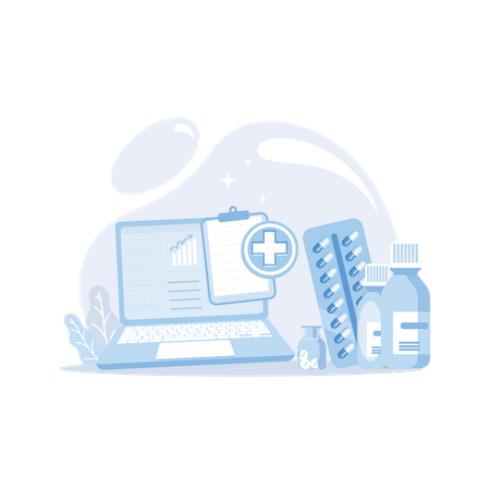 Services médicaux en ligne  Illustration