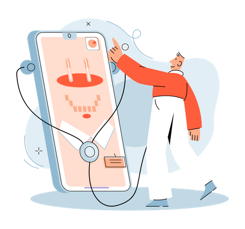 Application de services médicaux en ligne  Illustration