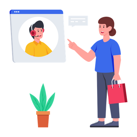 Servicio al cliente en línea  Ilustración