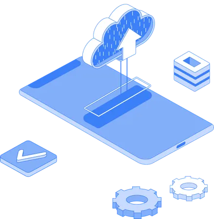 Servicio de almacenamiento en la nube  Ilustración