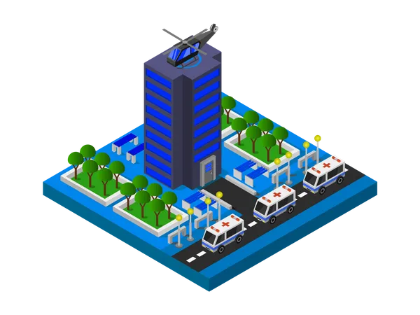 Servicio de ambulancia aérea  Ilustración