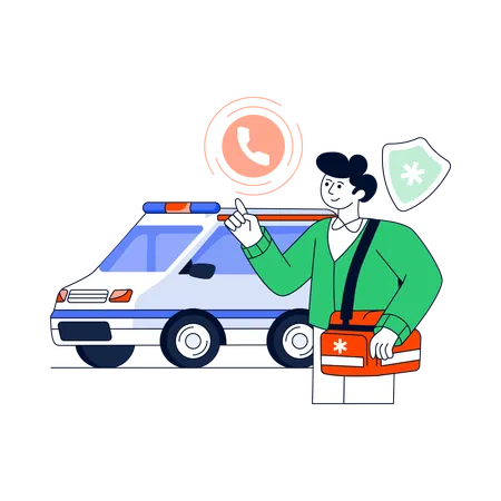 Servicio de ambulancia de emergencia  Ilustración