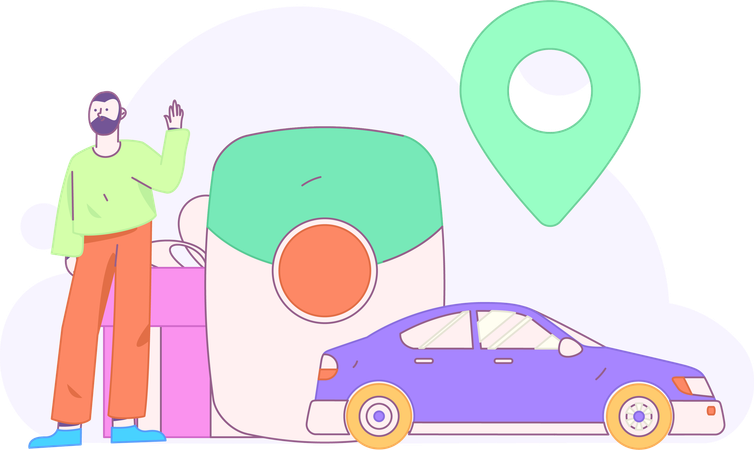 Servicio de taxi  Ilustración