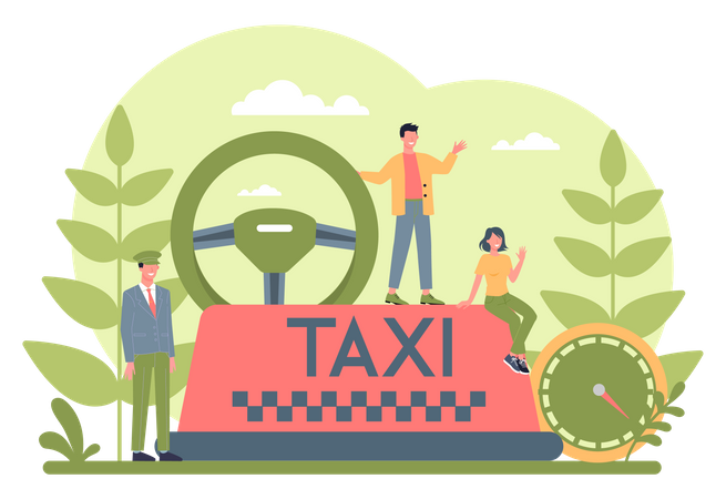 Servicio de taxi  Ilustración