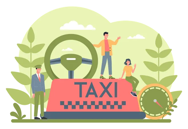 Servicio de taxi  Ilustración
