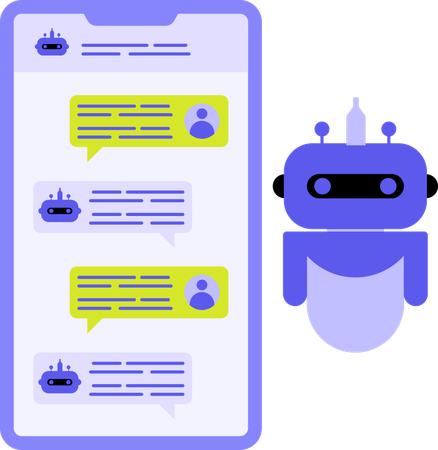 Servicio de chatbot con inteligencia artificial  Ilustración