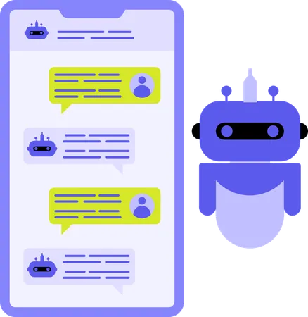 Servicio de chatbot con inteligencia artificial  Ilustración