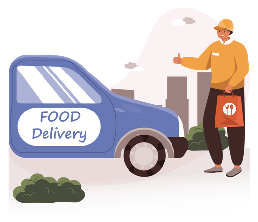 Servicio de entrega de comida  Ilustración