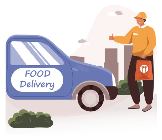 Servicio de entrega de comida  Ilustración